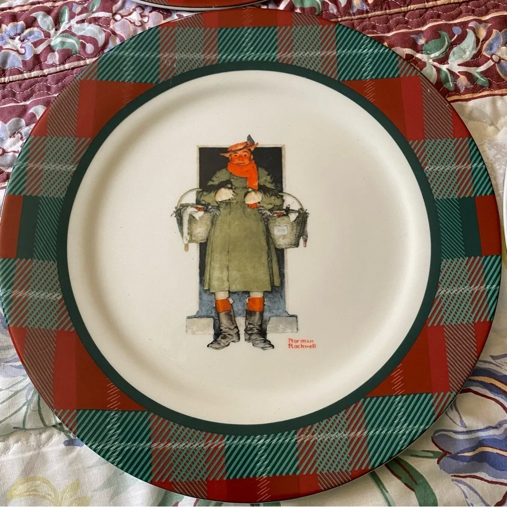 Norman Rockwell Holliday Collection The Saturday Evening Post 3 Dinner Plates